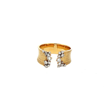 Load image into Gallery viewer, Royal Collection 18K Yellow Gold 0.44 CT Diamond Open Tapered Ring
