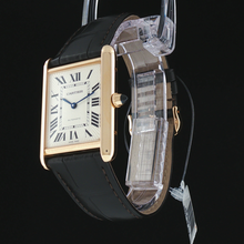 Load image into Gallery viewer, Cartier: Classic Gold Wristwatch with Premium Brown Leather Strap