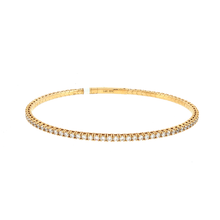 Load image into Gallery viewer, Royal Collection 14K Yellow Gold Round Brilliant Diamond Tennis Bracelet