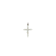 Load image into Gallery viewer, Royal Collection 14k White Gold Round Brilliant Diamond Cross Pendant