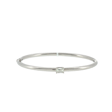 Load image into Gallery viewer, Royal Collection 18K White Gold Emerald-Cut Diamond Bangle in White Gold