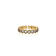 Load image into Gallery viewer, Royal Collection 18K Yellow Gold Honeycomb Diamond Eternity Ring