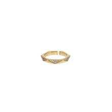 Load image into Gallery viewer, Royal Collection 18K Yellow Gold Geometric Diamond Accent Band Ring