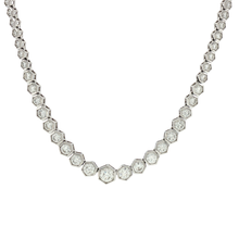 Load image into Gallery viewer, Royal Collection 18K White Gold Honeycomb Diamond Necklace