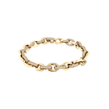 Load image into Gallery viewer, Royal Collection Diamond Pavé and Yellow Gold Link Chain Bracelet