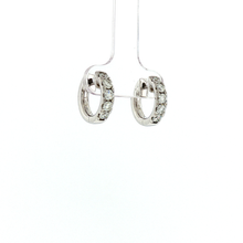 Load image into Gallery viewer, Royal Collection 14K White Gold 0.87 CTW Diamond Huggie Earrings