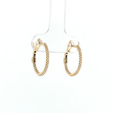 Load image into Gallery viewer, Royal Collection 14K Yellow Gold 0.22 CTW Inside-Out Diamond Hoop Earrings