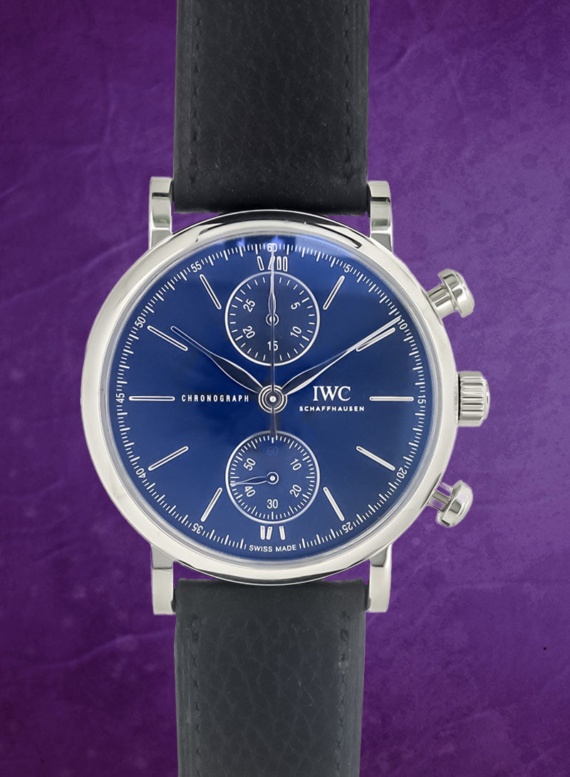 Iwc portofino chronograph blue best sale