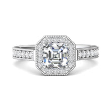 Load image into Gallery viewer, Martin Flyer Forevermark Micro Pavé Setting Multi-Tone with Cut Design Engagement Ring