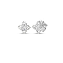 Load image into Gallery viewer, Roberto Coin 18K White Gold Tiny Flower Diamond Stud Earrings