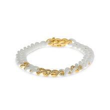 Load image into Gallery viewer, Royal Collection 14K Yellow Gold Diamond & White Ceramic Curb Link Bracelet