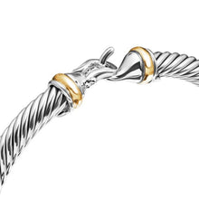 Load image into Gallery viewer, Buckle Classic Cable Bracelet in Sterling Silver with 18K Yellow Gold, 5mm
