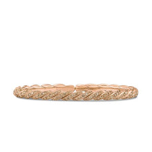 Load image into Gallery viewer, Sculpted Cable Flex Bracelet in 18K Rose Gold with Cognac Diamonds, 5mm