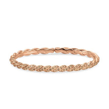 Load image into Gallery viewer, Sculpted Cable Flex Bracelet in 18K Rose Gold with Cognac Diamonds, 5mm