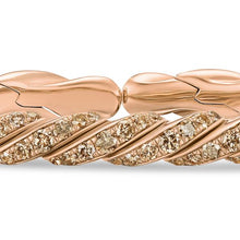 Load image into Gallery viewer, Sculpted Cable Flex Bracelet in 18K Rose Gold with Cognac Diamonds, 5mm
