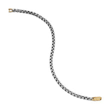 Load image into Gallery viewer, DY Bel Aire Box Chain Bracelet in Sterling Silver with 14K Yellow Gold, 4mm