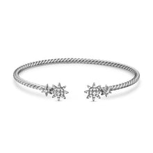 Load image into Gallery viewer, Petite Starburst Cable Flex Bracelet in Sterling Silver with Diamonds, 2.6mm