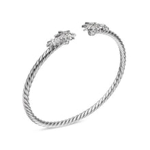 Load image into Gallery viewer, Starburst Cable Bracelet in Sterling Silver with Diamonds, 3.5mm