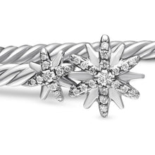 Load image into Gallery viewer, Starburst Cable Bracelet in Sterling Silver with Diamonds, 3.5mm