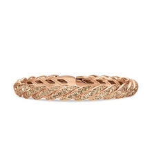 Load image into Gallery viewer, Sculpted Cable Flex Bracelet in 18K Rose Gold with Cognac Diamonds, 7.8mm