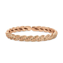 Load image into Gallery viewer, Sculpted Cable Flex Bracelet in 18K Rose Gold with Cognac Diamonds, 7.8mm