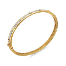 Load image into Gallery viewer, Modern Renaissance Bangle Bracelet in 18K Yellow Gold with Full Pave Diamonds, 4.5mm