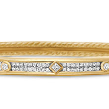 Load image into Gallery viewer, Modern Renaissance Bangle Bracelet in 18K Yellow Gold with Full Pave Diamonds, 4.5mm