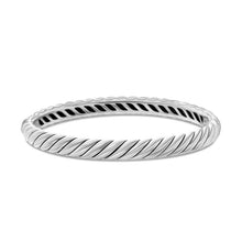 Load image into Gallery viewer, Sculpted Cable Bangle Bracelet in Sterling Silver, 7mm