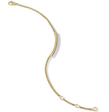 Load image into Gallery viewer, Petite Pave Bar Bracelet in 18K Yellow Gold with Blue Sapphires, 1.7mm