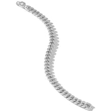 Load image into Gallery viewer, Curb Chain Bracelet in Sterling Silver with Pave Diamonds