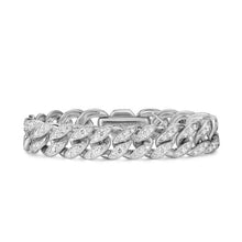 Load image into Gallery viewer, Curb Chain Bracelet in Sterling Silver with Diamonds