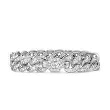 Load image into Gallery viewer, Curb Chain Bracelet in Sterling Silver with Diamonds