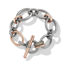 Load image into Gallery viewer, DY Mercer Melange Bracelet in Sterling Silver with 18K Rose Gold and Pavé Cognac Diamonds