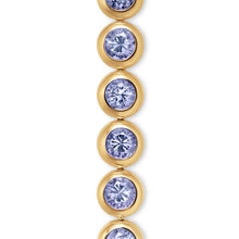 Load image into Gallery viewer, Bezel Set Tennis Bracelet in 18K Yellow Gold with Tanzanite, 4.7mm