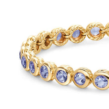 Load image into Gallery viewer, Bezel Set Tennis Bracelet in 18K Yellow Gold with Tanzanite, 4.7mm