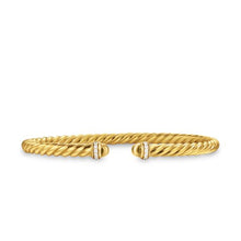 Load image into Gallery viewer, Cablespira Flex Bracelet in 18K Yellow Gold with Gold Domes and Diamonds, 4mm