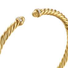 Load image into Gallery viewer, Cablespira Flex Bracelet in 18K Yellow Gold with Gold Domes and Diamonds, 4mm