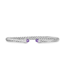 Load image into Gallery viewer, Cablespira Flex Bracelet in Sterling Silver with Amethyst and Diamonds, 4mm