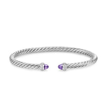 Load image into Gallery viewer, Cablespira Flex Bracelet in Sterling Silver with Amethyst and Diamonds, 4mm