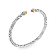 Load image into Gallery viewer, Cablespira Flex Bracelet in Sterling Silver with Citrine and Diamonds, 4mm