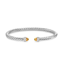 Load image into Gallery viewer, Cablespira Flex Bracelet in Sterling Silver with Citrine and Diamonds, 4mm