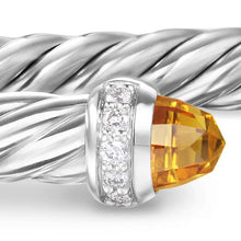 Load image into Gallery viewer, Cablespira Flex Bracelet in Sterling Silver with Citrine and Diamonds, 4mm