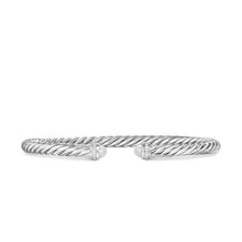 Load image into Gallery viewer, Cablespira Flex Bracelet in Sterling Silver with Pearls and Diamonds, 4mm