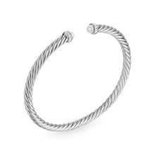 Load image into Gallery viewer, Cablespira Flex Bracelet in Sterling Silver with Pearls and Diamonds, 4mm