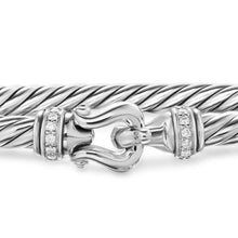 Load image into Gallery viewer, Cable Flex Buckle Bracelet in Sterling Silver with Diamonds, 4mm