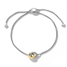 Load image into Gallery viewer, Petite Cable Linked Bracelet in Sterling Silver with 14K Yellow Gold, 15mm