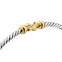 Load image into Gallery viewer, Micro Cable Flex Buckle Bracelet in Sterling Silver with 14K Yellow Gold, 2.6mm