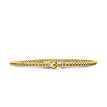 Load image into Gallery viewer, Micro Cablespira Flex Buckle Bracelet in 18K Yellow Gold with Diamonds, 2.6mm