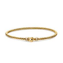 Load image into Gallery viewer, Micro Cablespira Flex Buckle Bracelet in 18K Yellow Gold with Diamonds, 2.6mm