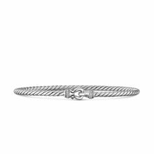 Load image into Gallery viewer, Micro Cable Flex Buckle Bracelet in Sterling Silver with Diamonds, 2.6mm